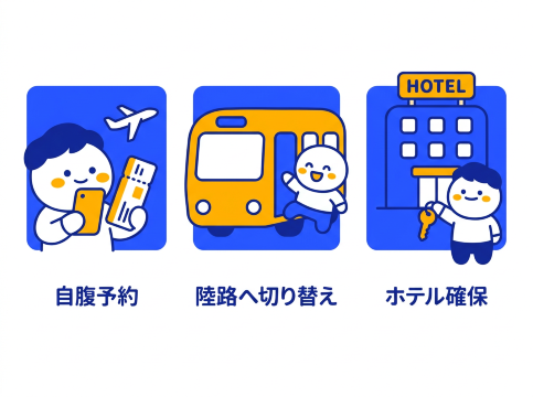 欠航時の3つの対応策