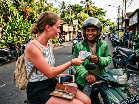 Cash for Bali transport.