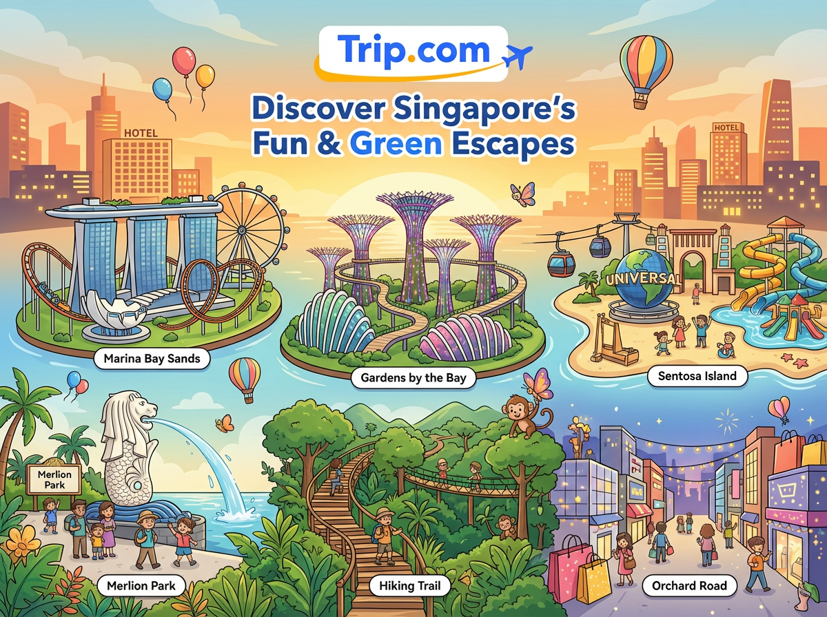 Singapore
Top places to visit
• Marina Bay Sands area
• Gardens by the Bay
• Sentosa Island
• Orchard Road
• Merlion Park


no family word
