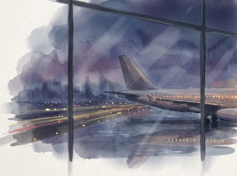 香港夜景のイラスト