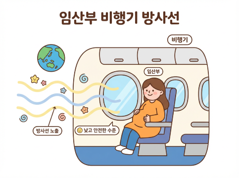 임산부 비행기 방사선