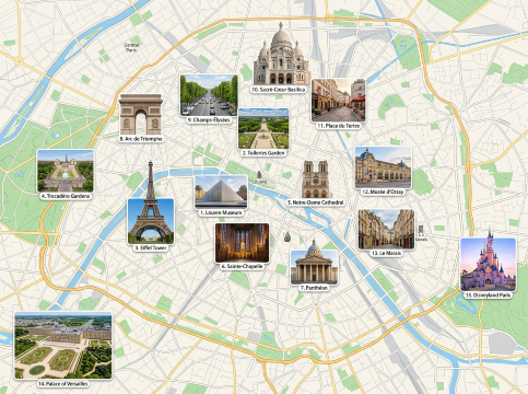 Paris Attractions Map