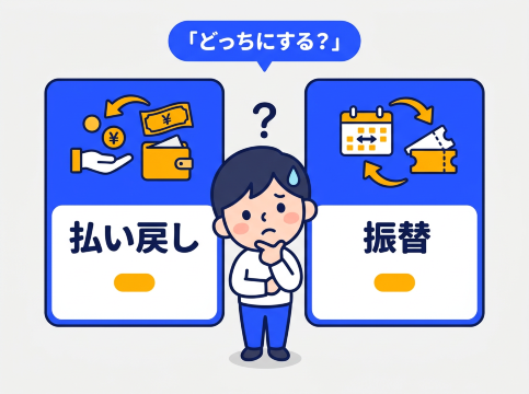 払戻か振替か