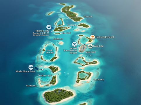 Maldives Attractions Map