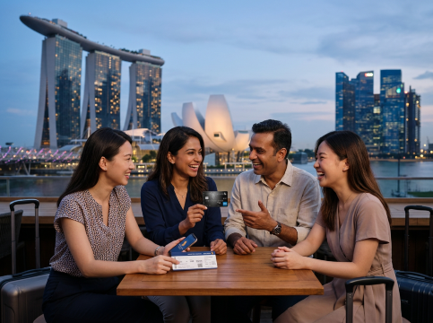 Singaporeans holding credit card