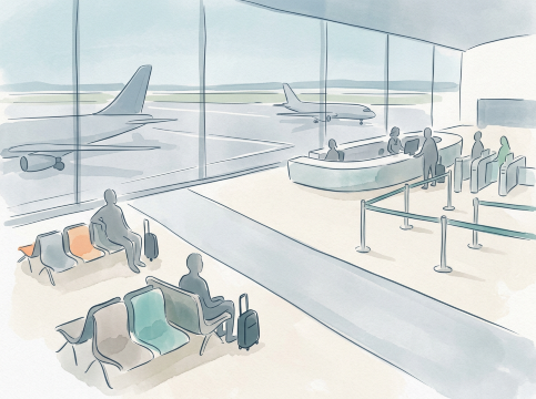 空港乗継イラスト