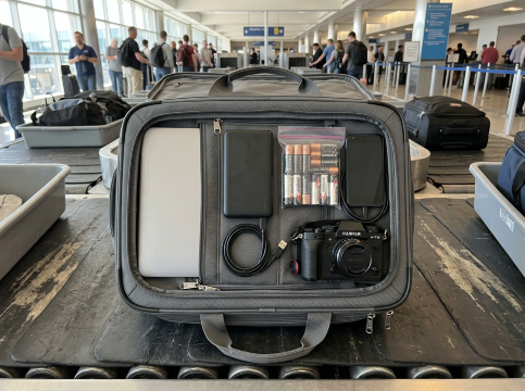 Packed carry-on bag for Batteries on Plane