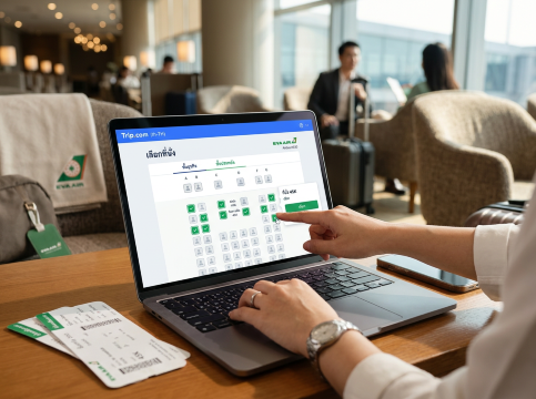 เลือกที่นั่ง EVA Air ผ่าน Trip.com