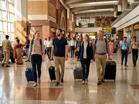 Tourists Arrive India