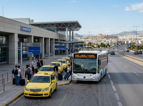 Athens airport to city.