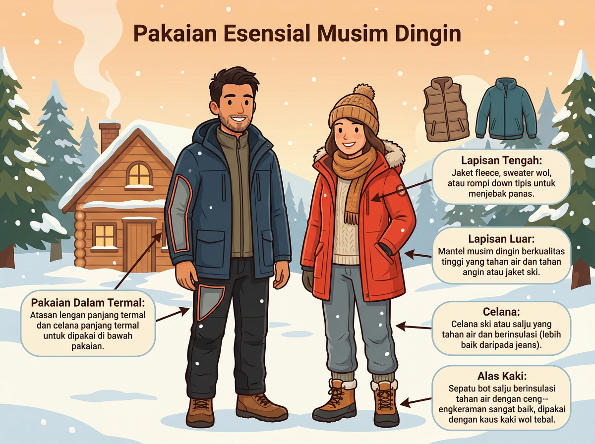 Pakaian Esensial harus dibawa saat ke harbin di  Januari 