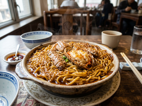 瀨尿蝦焗伊麵