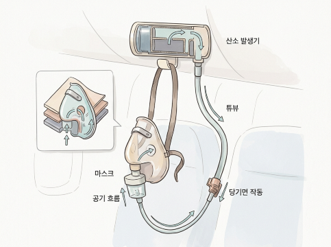 비행기 산소 마스크의 작동 원리