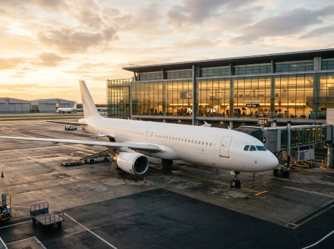 Aircraft at Jetbridge with Batteries on Plane