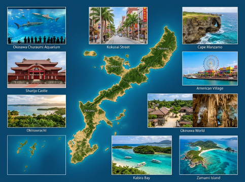 Okinawa Attractions Map