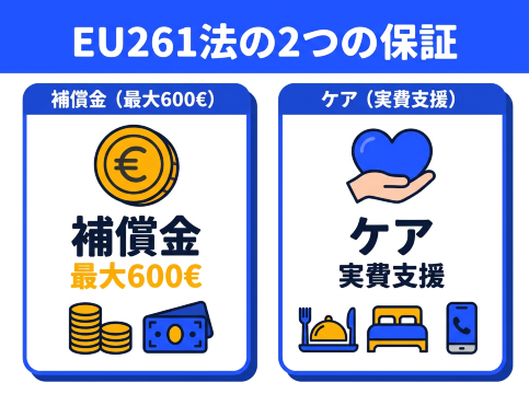 EU261法が適用されるトラブルと補償条件