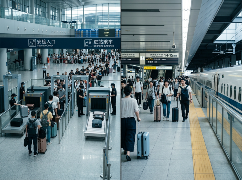 最大の違い2|中国の駅では乗る前に手荷物検査がある