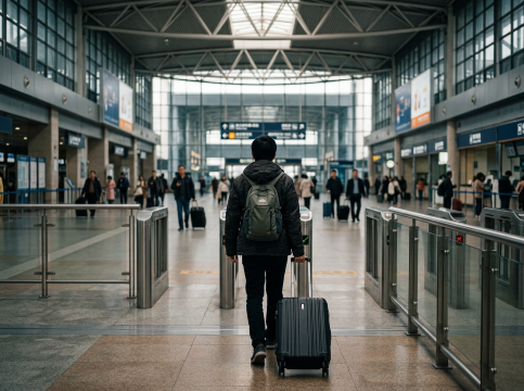 Traveller at Zhuhai Station