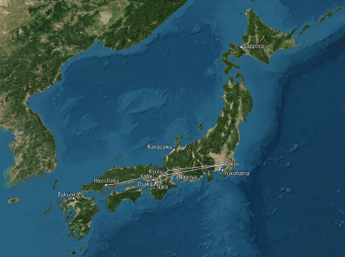 Japan Travel Map